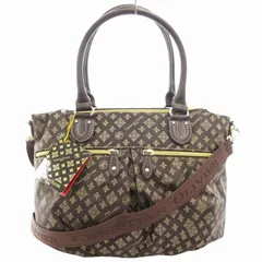 クリスチャンオリバー Christian Oliver タグ付き ハンドバッグ トート ショルダー 2WAY 斜め掛け 総柄 ナイロン 茶 ブラウン /GV ■GY04