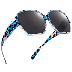 [TINHAO] オーバーサングラス 偏光 サングラス レディース メンズ 偏光レンズ めがねの上から UV400 紫外線カット TR90 軽量 おしゃれ 大きめ 運転用 ドライブ ゴルフ アウトドア 1