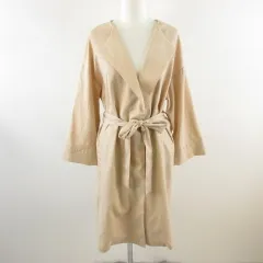 ビス ViS color スプリングコート 長袖 ノーカラー ストレッチ ベージュ M *E35