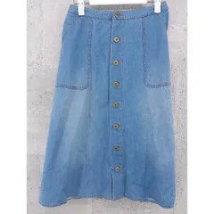 ◇ ELLE エル センターボタン 膝下丈 フレア スカート サイズ36 インディゴ レディース 【中古】 【1002801481179】のサムネイル