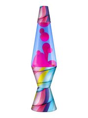 [2014] ラバライト Lava Light Lamp / Pink Wax Blue liquid CANDY SWIRL DECAL ON BASE AND CAP / ラバランプ ガレージ  ライト 照明 オシャレ アメリカン雑貨