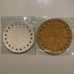 【編み物作品用底板】2枚セット8cm20目9cm24目 ペットボトルホルダー用nozomiさん製作 ロシアヤーン かぎ針編み ハンドメイド バッグ 糸 tシャツヤーン ズパゲッティ