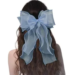 【数量限定】女の子 ヘアアクセサリー リボン付き 結婚式 レース おしゃれ 学園祭 蝶結び お姫様 文化祭 森ガール ヘアピン コスプレ ヘアピン リボン イベント リボン 可愛い (ブルー) 髪飾り ロリータ風