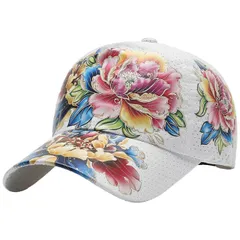 Free Size_ホワイト [ホワイトファング] 花柄 メッシュ キャップ 帽子 アウトドア 釣り ゴルフ メンズ レディース CA787(ホワイト)