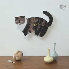 【松尾ミユキ】Diecut clock Cat 11114｜ダイカット掛け時計　キャット　11114｜３種類から選べる♪Belle/Mugi/Lin