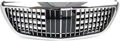 メルセデスベンツ Sクラス W222 2014-2020用フロントバンパーラジエーターバンパーグリル ABS ブラック＆クローム（ACC無し仕様）CYB686目玉商品