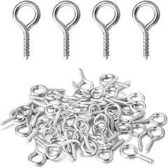 金具 パーツ ハンドメイド アクセサリー 手芸 uvレジン クラフト 50個 DIY ネジヒートン* (4*8mm 【Arti-Cipes】ステンレススチール シルバー)
