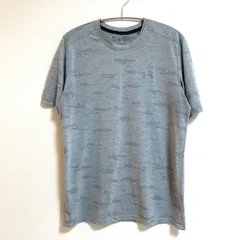 【人気】UNDER ARMOUR 迷彩柄 半袖 Tシャツ メンズM グレー 吸汗速乾 ロゴプリント