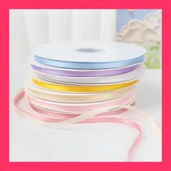 【スタッフおすすめ！】両面サテンリボン ベージュ 幅6 mm 縦長100ヤード 約91メートル 大容量 ギフトラッピング用リボン ちょう結び 包装 贈り物 プレゼント用リボン 細巾 長い お徳用 クラフト 手作り ハンドメイド DIY 手芸