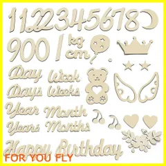 【在庫セール】月齢フォト 木製 レターバナー 40枚セット 月齢フォトグッズ ニューボーンフォト ウッドレター 月齢カード マンスリーカード 記念日フォト 撮影道具 記念写真 出産祝い 成長記録 月齢カード プレゼント 誕生日