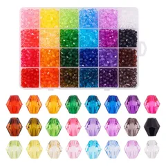 【特価】Beadthoven 約2400/箱 24色 ソロバン型 アクリルビーズ