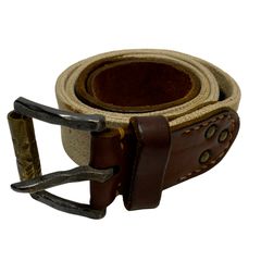 캐피탈 KAPITAL Leather Canvas Belt 롤러 벨트 멜빵 남성 벨트 브라운 201goods-598 VB