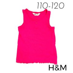 中古 H&M トップス  4-6y  110cm  120cm ピンク  タンクトップ  パッションカラー ショッキングピンク   女の子   夏服  古着    インナー C184