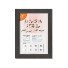 日本製パネルフレーム/ポスター額縁 【B4/内寸：364ｘ257ブラック】 壁掛けひも付き「5908シンプル(くっきり)パネルB4」