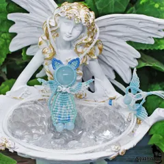 清流』アクアマリンとディープカラーアクアマリンのマクラメペンダント