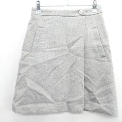 ◇ ⊇ PROPORTION BODY DRESSING ウール混合 ひざ丈 台形 スカート サイズ2 グレー系 レディース E  【1410100048915】