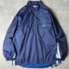 90s adidas ライナー付き ハーフジップ プルオーバー ナイロン ジャケット L / 90年代 オールド アディダス 3ストライプ パフォーマンス ロゴ