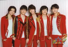 【中古】生写真(ジャニーズ) 少年忍者/集合(5人)/横型・膝上・衣装赤・背景ピンク/「ジャニーズ銀座2020 Tokyo Experience」オフショット