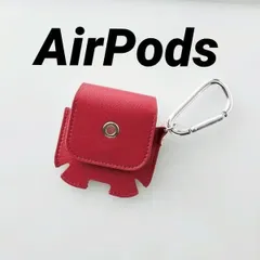 AirPods用ワイヤレス充電対応ソフトレザーケース レッド