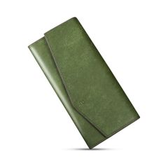 【新品未開封】財布 メンズ 長財布 日本製 本革  プエブロレザー素材を使用し、大容量のかぶせ型設計。カードスロットは 12 枚分用意されており、デザインはシンプルで使いやすい。レディース 美しいパッケージと 贈り物に最適（グリーン）KAW9980FGCQB