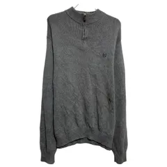 CHAPS コットンニット セーター チャップス XXL グレー ビッグサイズ ハーフジップ 古着卸 アメリカ仕入 a611-7875