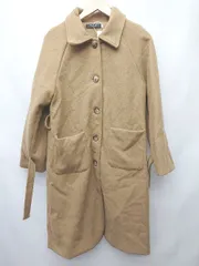 ◇ ◎●未使用●⊇ ノーブランド タグ付き　ウールライク　ロング ステンカラー　コート サイズL ベージュ レディース P  【1410230002610】
