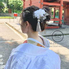 ダリアと紫陽花の髪飾り｜結婚式 成人式 卒業式 前撮り 白無垢 色打掛 和装 ヘッドドレス ヘアアクセ №63