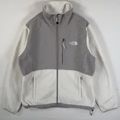 古着 ザ・ノースフェイス THE NORTH FACE フリースジャケット フルジップ デナリジャケット ワンポイント L ホワイト グレー レディース