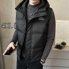 [4XL ( ]秋冬 コーデ メンズ  服 シンプル ファッション オシャレ 大人 かっこいい 大きいサイズ ストリート 紳士服 フード付き ダウン ベスト チョッキ 暖かい ハイエンド アウターウェア ライト コットンベスト
