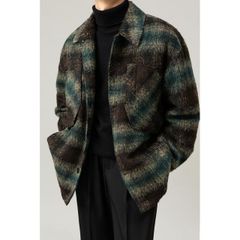 ANTERIOR LOVED] Green checkered Jacket - メルカリ