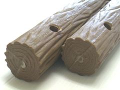 擬木杭：120cm　直径：6cm　ベージュ・ブラック　5本　【401-530】