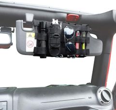 Savadicar タクティカル サンバイザー オーガナイザー フロントバイザー ストレージカバー 2007-2023 ジープ ラングラー JK JL & グラディエーター JT 用 インテリアストレージアクセサリー ブラック 1個
