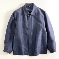 57b12-1 《美品》 大きいサイズ LANVIN COLLECTION ランバン コレクション ブルゾン ジップアップジャケット サイズ52 ネイビー メンズ 紳士服 夏のサムネイル