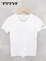 ◇ Champion チャンピオン Vネック 半袖 Tシャツ カットソー サイズS オフホワイト レディース 【中古】 【1002801337858】