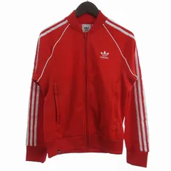 アディダス adidas タグ付き トラックジャケット ジップアップ ロゴ ワンポイント HF2124 赤 レッド S ■GY19