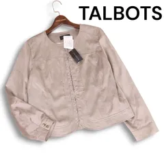 【新品 未使用】 TALBOTS タルボット 秋冬 フェイク スウェード★ ノーカラー ジャケット ブルゾン Sz.L レディースのサムネイル
