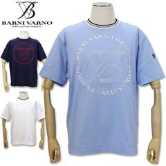 バーニヴァーノ 天竺 BVロゴ刺しゅう 半袖 Tシャツ LL ホワイト ネイビー サックス BARNI VARNO BSS-OTH5233 春夏 25SS
