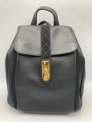 PELLE BORSA ペレボルサ レザー リュックサック レディース ブラック 中古 D4のサムネイル