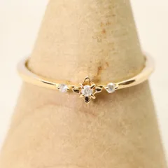 ダイヤモンド♡9号【エテ】K18 Vライン ゴールドリング☆アガット 好きも ダイヤモンド♡9号【エテ】K18 Vライン ゴールドリング