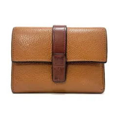 ロエベ スモール バーティカル ウォレット 三つ折り財布 コンパクトウォレット ミニウォレット ブラウン 茶 brown キャラメル ピーカン レザー 本革 アナグラム LOEWE