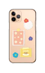 iPhone12 Pro Max ケース カバー アイフォン12 プロマックス スマホケース ハードケース ステッカー シール デコ ポップ カラフル くま 花柄 おしゃれ かわいい 透明 カラー06