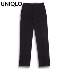 UNIQLO ユニクロ 秋冬 ヒートテック★ チェック柄 テーパード スラックス パンツ Sz.ウエスト76cm メンズ
