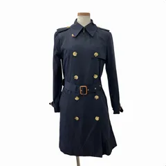 ローレンラルフローレン LAUREN RALPH LAUREN トレンチコート ダブル ベルテッド ロング XXS 紺 ネイビー 0724のサムネイル
