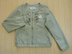 メゾピアノ ジュニア メゾピアノジュニア mezzo piano junior アウトレット 子供服 女の子 L 160cm 長袖 ブルゾン ジャンパー ジャケット 薄手 うぐいす色 緑 春 秋 ★3 アウター ガールズキッズ ジュニア 【中古】