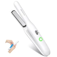 海外対応 usb コンパクト ストレート 全髪質対応 ヘアストレートナー 前髪 ワイヤレス 携帯 持ち運び メンズ ミニ バッテリー取り外し可能 160℃～200℃三段階温度調節 男女兼用 】充電式アイロン コードレス【電池着脱式・機内持ち込み可 外出用/職場