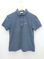 ◇ LACOSTE ラコステ ワニロゴ 鹿の子 半袖 ポロシャツ サイズ40 ネイビー レディース P  【1308160070451】