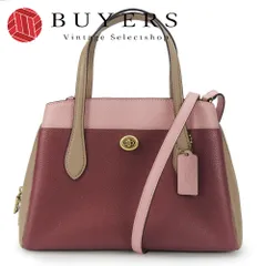 【中古】 コーチ ハンドバッグ 5208 レザー マルチカラー ワインレッド ピンク ベージュ ゴールド金具 2way ショルダー レディース 女性 COACH