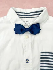 【匿名配送】キッズ蝶ネクタイ　ハンドメイド　ネイビー　七五三　発表会　結婚式　入学式