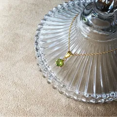 宝石質ペリドット18KP仕上/14kgfチェーンネックレス