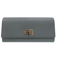 極美品】FENDI ピーカブー コンチネンタル 長財布 ターンロック グレー